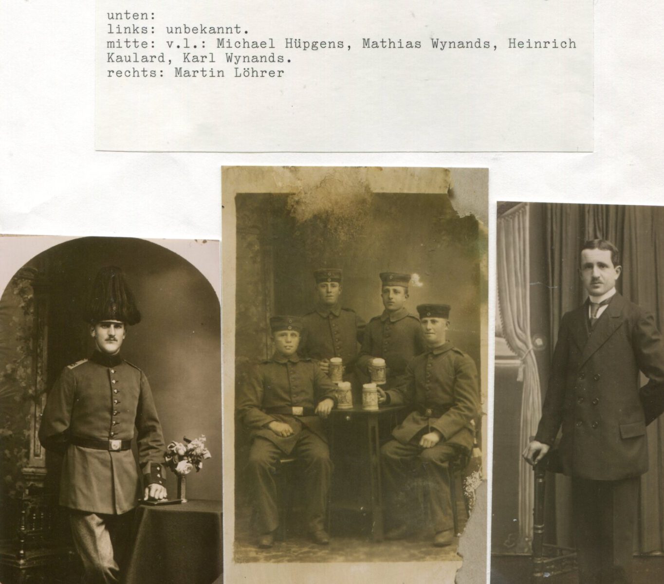 1915 ca. Soldaten 1. Weltkrieg Heimatgeschichte Eicherscheid